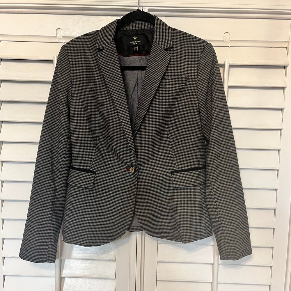 Massimo Fabbro Italy Plaid Elbow‎ Sole Patch Blazer  Size Small